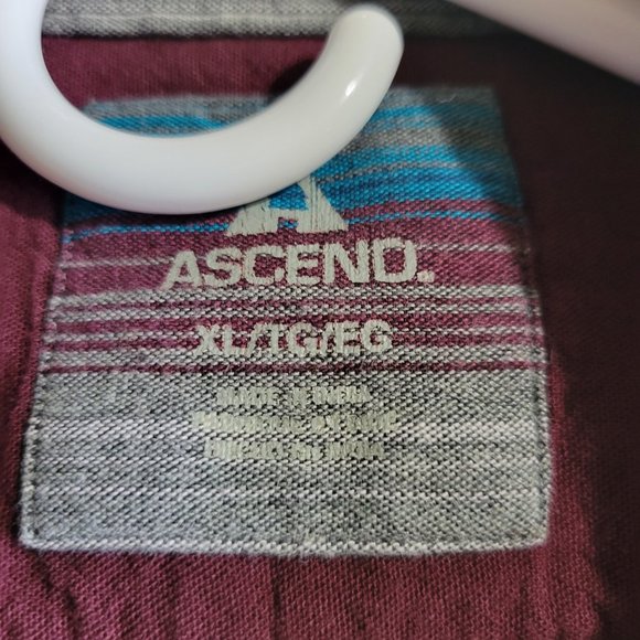 Ascend Size XL Lined Button Up Shirt Multicolor Striped Cotton - Picture 6 of 6